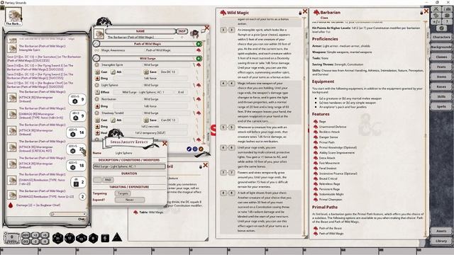 FGU Character Creation | 5e | Barbarian Class - Path of Wild Magic | Fantasy Grounds Unity смотреть онлайн