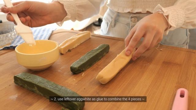 checkerboard matcha cookies ?? making goodies for my friends - ASMR смотреть онлайн