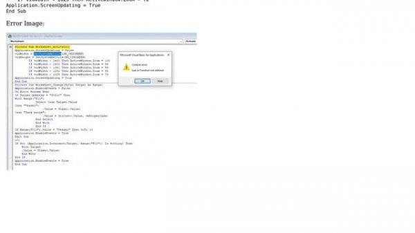 Compile error: Sub or Function not defined