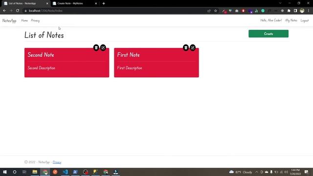 #13. Notes App in ASP NET CORE 6 and SQL SERVER | In Nepali смотреть онлайн