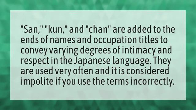 Why do Japanese put Chan at the end of names? смотреть онлайн