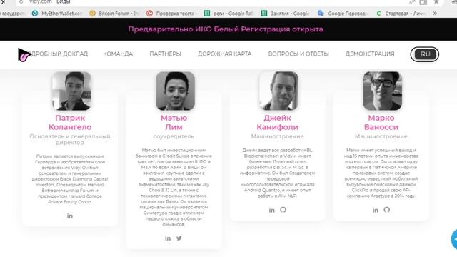 Обзор команды проекта VidyCoin смотреть онлайн