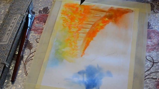 Золотая осень. Пейзаж. Акварель. Golden autumn. Landscape. Watercolor. смотреть онлайн