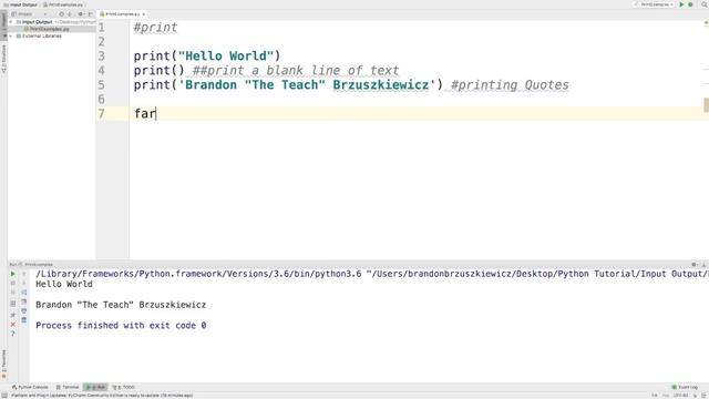 Python Tutorial 1: Print Function смотреть онлайн