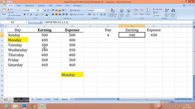 Offset Function in Excel with easy example : Step by Step смотреть онлайн
