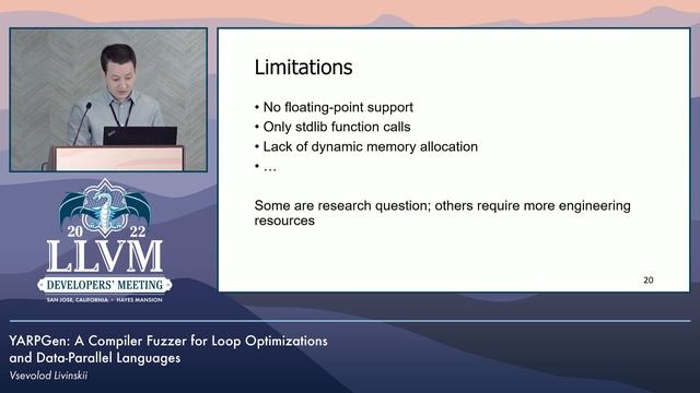 2022 LLVM Dev Mtg: YARPGen: A Compiler Fuzzer for Loop Optimizations and Data-Parallel Languages смотреть онлайн
