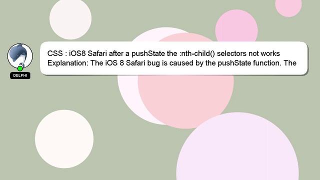 CSS : iOS8 Safari after a pushState the :nth-child() selectors not works смотреть онлайн