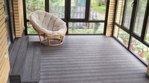 Укладка террасной доски из ДПК на веранде