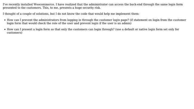Wordpress: Different customer login form than administrator login form? смотреть онлайн