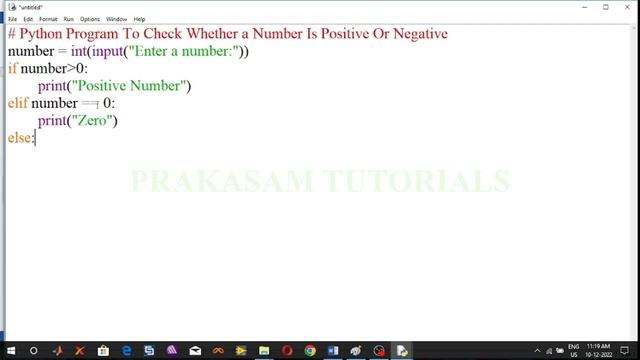 Python Prgram#Check weather a number is positive number (or) negative number смотреть онлайн