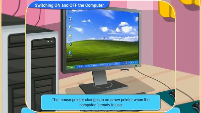 Basics of Computers | Switching ON and OFF the Computer | Steps & Procedure [ Animation ] смотреть онлайн