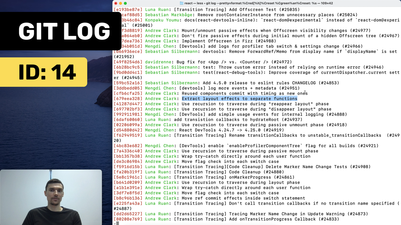 Как посмотреть историю коммитов в git? Как найти коммит? (git log) смотреть онлайн