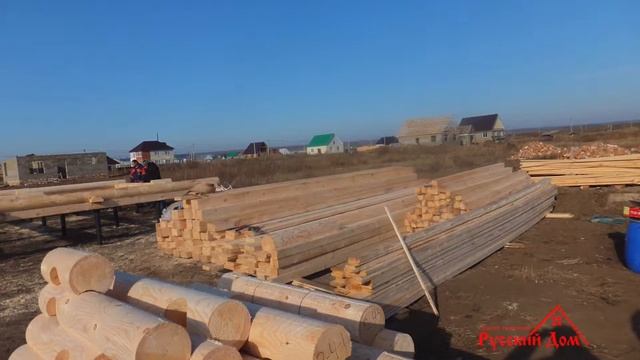 Дом из оцилиндрованного бревна 240 мм. ГК "Русский дом" г. Оренбург смотреть онлайн