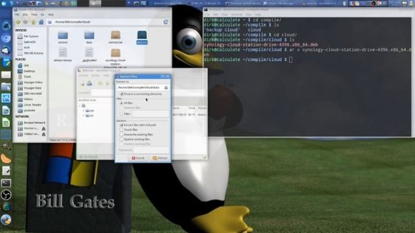 Calculate Linux - Gentoo - install deb file - Synology Cloud Station Drive Part 1