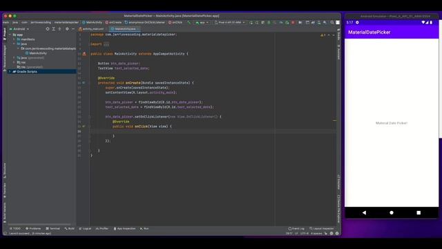 Date Picker | MDC - 2021 | Android Tutorials смотреть онлайн