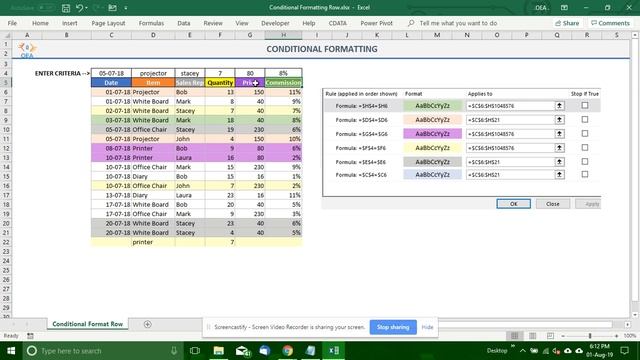 Condition Formatting to an entire row смотреть онлайн