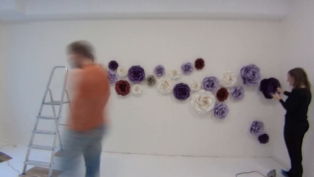 Монтаж цветочной стены в балетной школе! смотреть онлайн