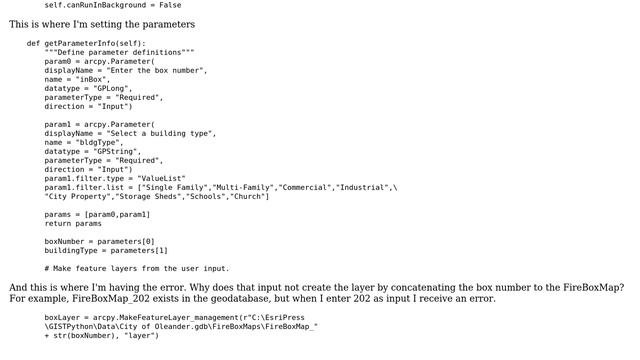 GIS: Cannot make feature layer in python toolbox using parameters смотреть онлайн