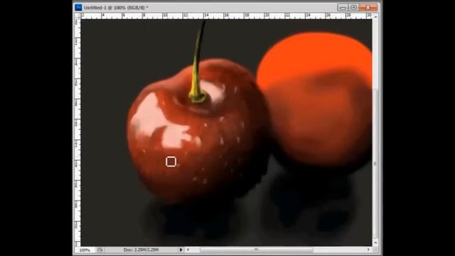 Photoshop drawing process - Сherries / Рисунок в Фотошоп - Черешня смотреть онлайн