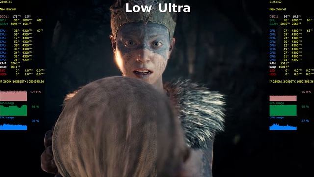 i7 2600k + gtx 1080 in Hellblade: Senua's Sacrifice - Low vs Very High смотреть онлайн