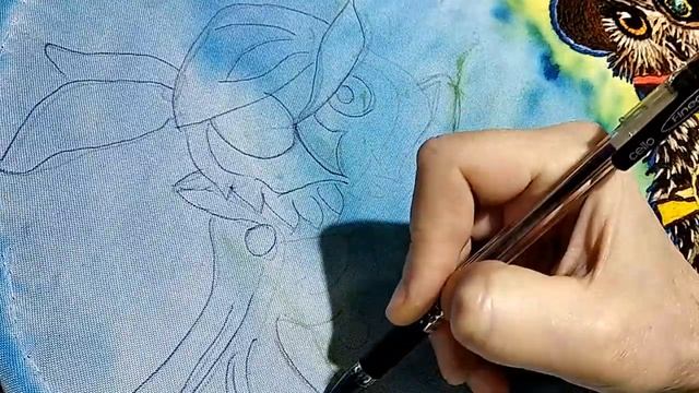 Рисую филина ПИРАТ в БАНДАНЕ / Подготовка рисунка к вышивке. Окрас фона картины. смотреть онлайн