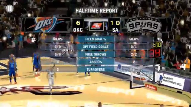 Spurs VS Thunder-NBA 2K13 MOD-ANDROID смотреть онлайн