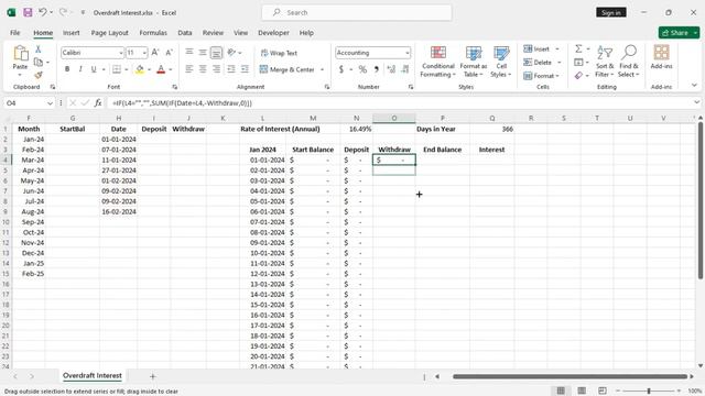 How to Calculate Overdraft Interest in Excel смотреть онлайн