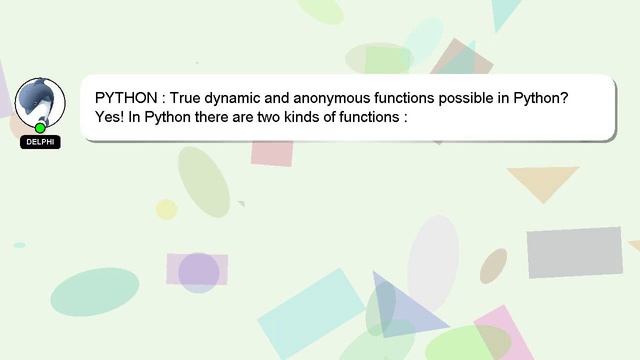 PYTHON : True dynamic and anonymous functions possible in Python? смотреть онлайн