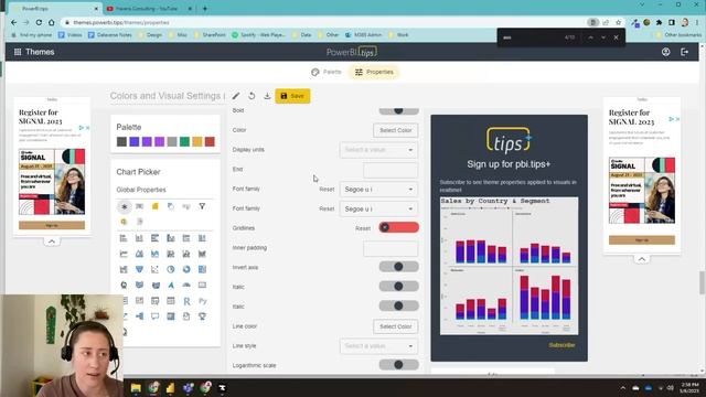 Set Visual SETTINGS (gridlines, Axis Toggles, More) With Power BI Themes!