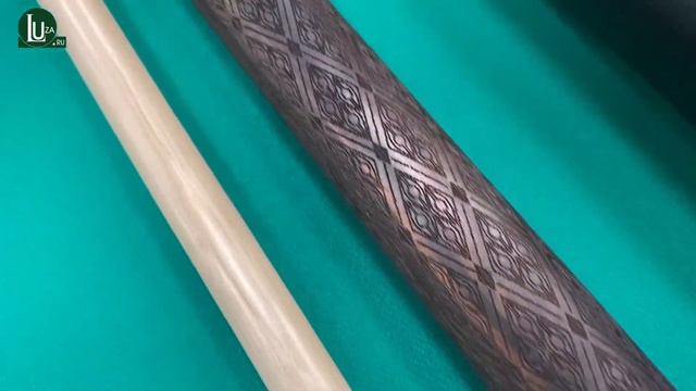 Бильярдный кий Корона 8-ми перьевая, с инкрустацией, Пламенный эбен, Граб (Р. Королев) - Luza.ru