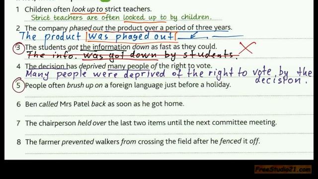 Advanced English Grammar | Unit 22-3 | переход из Active в Passive с phrasal verbs смотреть онлайн