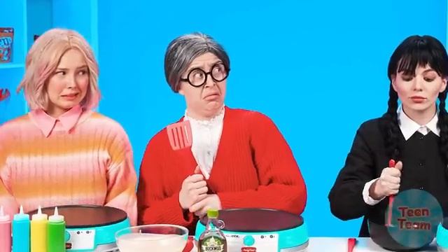 Кулинарный Челлендж: Уэнсдей Против Бабушки | Смешные Cитуации TeenTeam Challenge смотреть онлайн