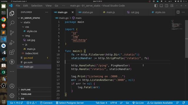 Раздача статики на Go (GoLang) смотреть онлайн