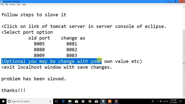 Slove port already in use problem of Apache Tomcat in eclipse смотреть онлайн