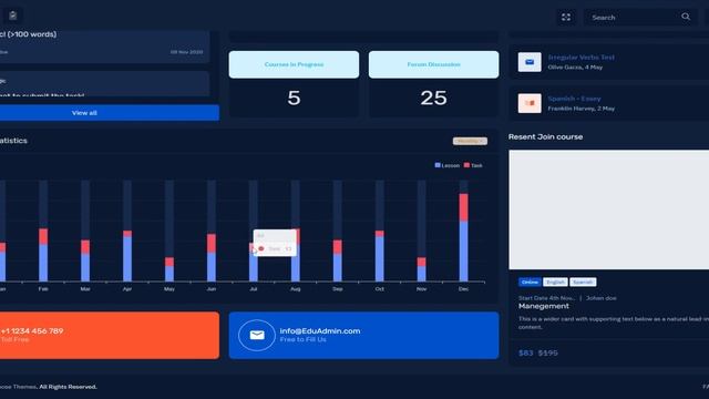 LMS Dashboard Education Admin Template Bootstrap UI Kit – Eduadmin смотреть онлайн