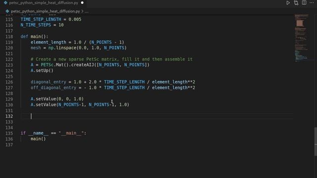 PETSc Tutorial: Implicit 1D Heat Diffusion
