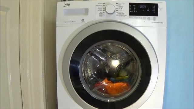 Rinse 8 minutes program without centrifuge, BEKO WMY 71483 LMB2 Washing machine, lavadora test #126 смотреть онлайн
