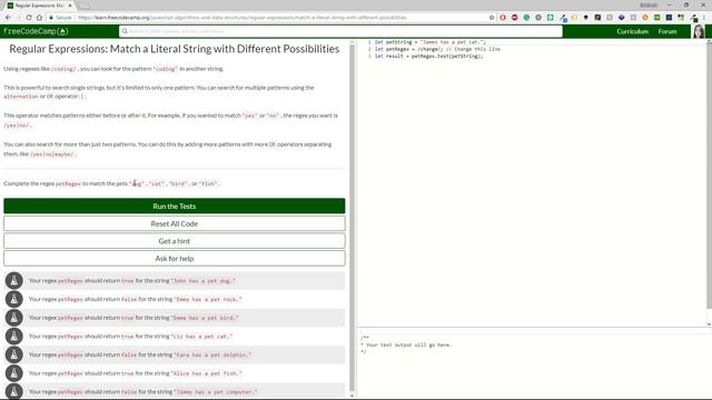 [1/6] Regex -- Case sensitive and pattern flags | FreeCodeCamp Challenges смотреть онлайн