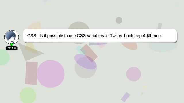CSS : Is it possible to use CSS variables in Twitter-bootstrap 4 $theme-colors array? смотреть онлайн