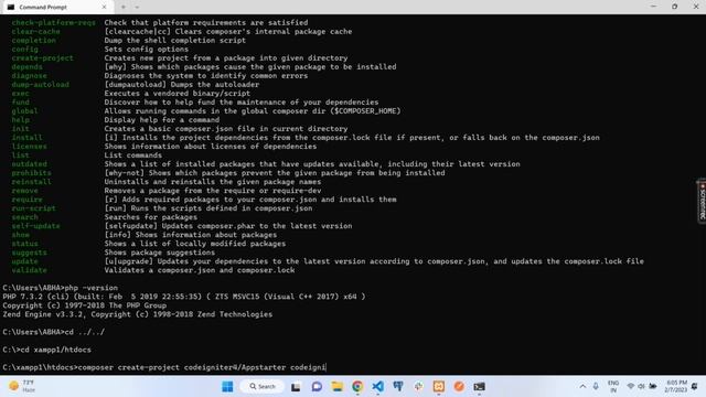How to install codeigniter 4 via composer in xampp | Hindi смотреть онлайн