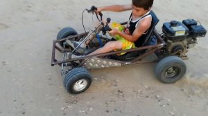 Покатушки на самодельном "минибагги" (drift go kart, dune buggy)