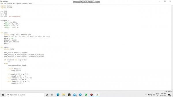 SNAKE GAME in Python IDLE Shell