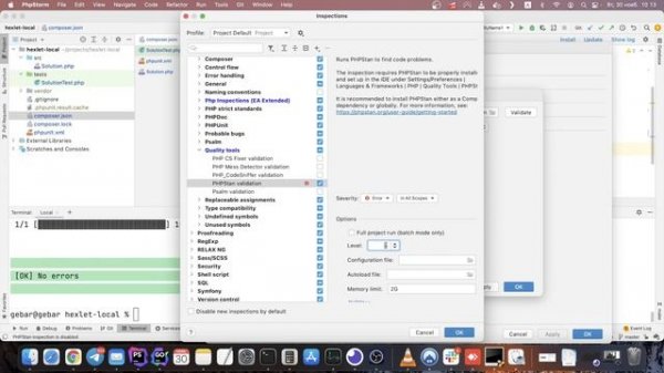 Настройка PHPStan в PHPStorm