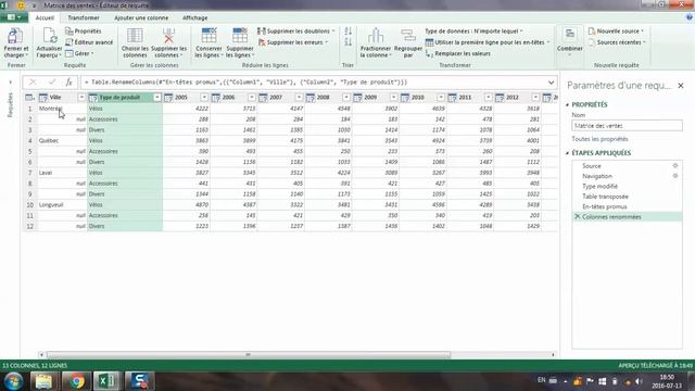 Excel 2013 Power Query: transposer, remplir et dépivoter смотреть онлайн
