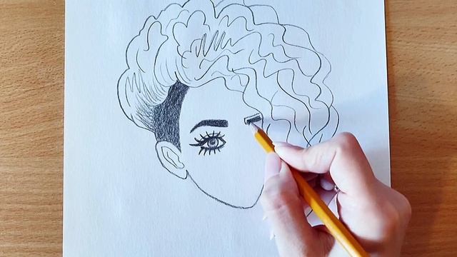 Как Нарисовать Красивую Девушку Очень Легко | Рисуем Карандашом Девушку С Кудрявыми Волосами смотреть онлайн