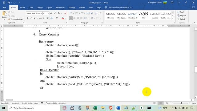 Hướng dẫn thao tác với các câu lệnh cơ bản của MongoDB - phần 2 смотреть онлайн