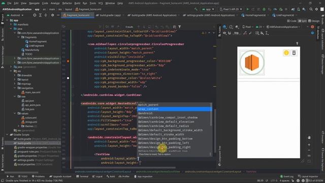 AWS Integrated Android Application - #11 Home Fragment Design and other Static Components XML Layou смотреть онлайн