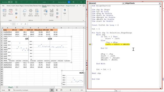 How to align charts in a grid in excel using vba смотреть онлайн