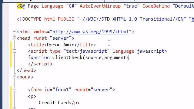 פקד הוולידציה CustomValidator смотреть онлайн