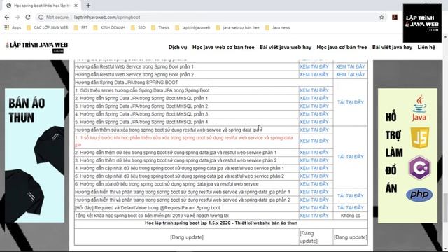 Học lập trình java spring boot spring framework 1.5.x cơ bản - Viết restful api web service 2019 смотреть онлайн
